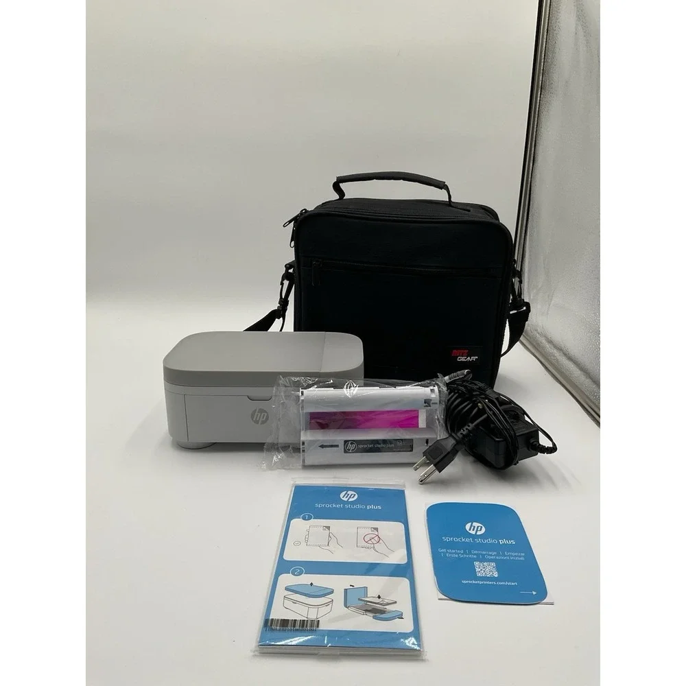 HP Sprocket Studio Plus Wireless Photo Printer White HPISPS4X6 With Carrying Bag